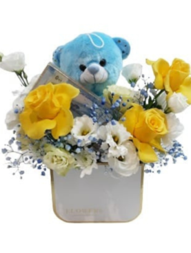 Custom Box arrangement with teddy