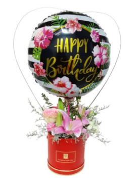 Birthday flower Arrangement with balloon